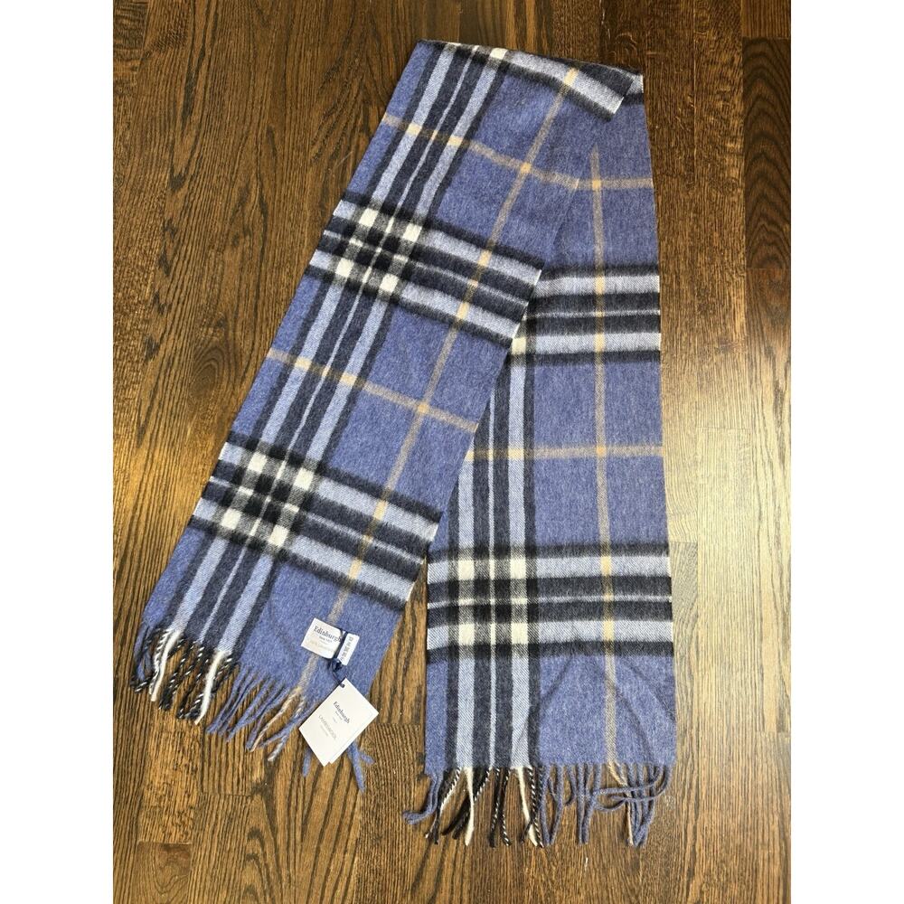 Edinburgh Lambswool Tartan Scarf Blue New
